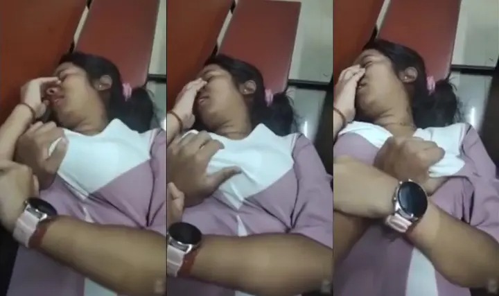 Desi MMS Porn Of College Girl Boobs Pressing By Professor