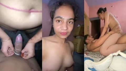 Indian Sex MMS Of Girl Puts Condom On Bf’s Dick Rides It